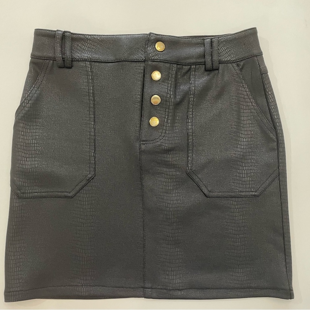 Chocolate USA Black Textured Mini Skirt- S